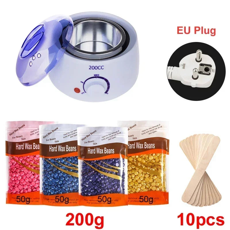 Hair Removal Wax Machine Waxing Heater and Beans Kit Depilatory Epilator Wax-melt Pot Paraffin Warmer Heating Machine