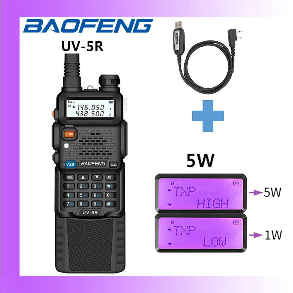 2023 Baofeng UV-5R 5W/8W Walkie Talkie Long Range Walkie Talkie FM Handy Transceiver Portable Ham Radio Walkie Talkie