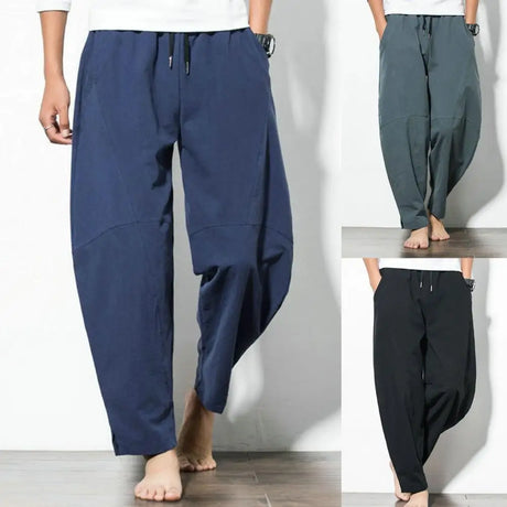 Harem Pants New Men's Cotton Linen Loose Pants Male Casual Solid Color Pants Trousers Chinese Style Sweatpants