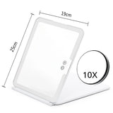 Led  Make Up Mirror With Light  Tool Portable Foldable Travel Desk Vanity Table Bath Bedroom Makeup Tools Lighted Makeup Mirrors