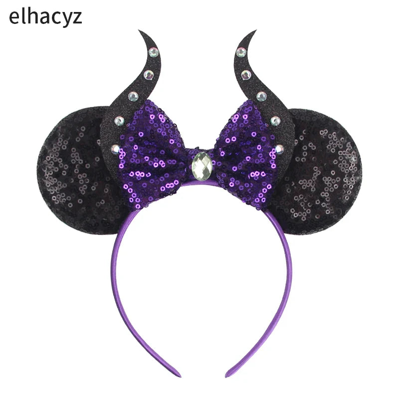 10Pcs/Lot New Colors Mouse Ears Headband Women Festival Party Cosplay Hairband Girls Gift Kids DIY Hair Accessories Wholesale