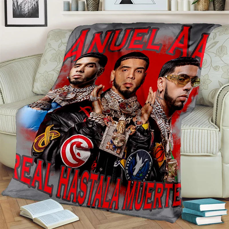 Free Anuel AA Rapper Hip Hop Singer Blanket,Soft Throw Blanket for Home Bedroom Bed Sofa Picnic Travel Office Cover Blanket Kids