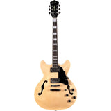 Electric Guitar with Full-Scale, Stainless Steel Frets (Natural), Semi-Hollow Body Guitar