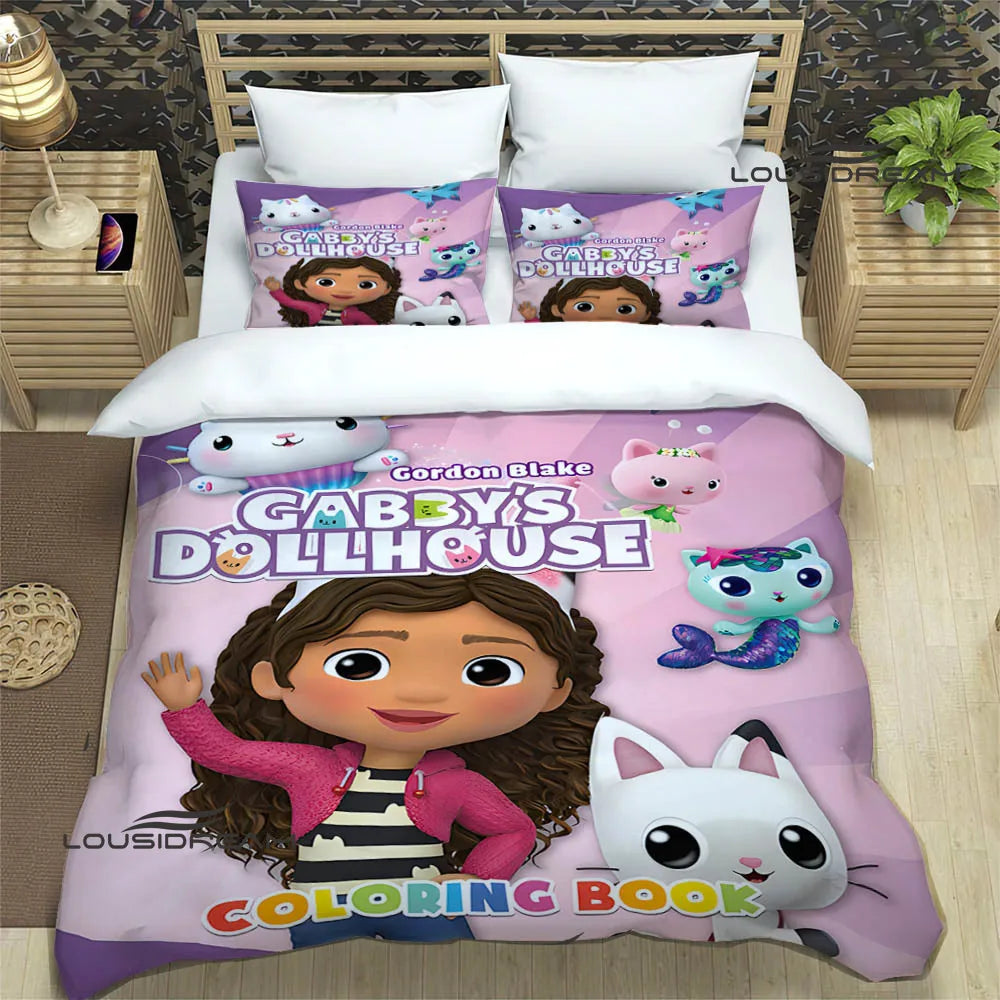 Gabby's Dollhouse Bedding Sets exquisite bed supplies set duvet cover bed comforter set bedding set luxury birthday gift