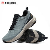 Baasploa Men Hiking Shoes Comfort Wear Resistant Outdoor Shoes Men Breathable Mesh Casual Sneakers Climbing Non-Slip Lace Up