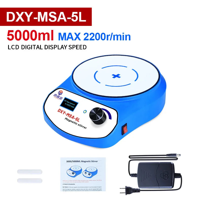 DXY LCD Digital Laboratory Magnetic Stirrer with two Stir Bar Home Mini Drink Sauces Coffee Mixer 3000/5000ml Vortex Equipment