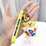 Pokemon Keychain Anime Figures Pikachu Cartoon Key Chain Charmander Psyduck Fashion Bag Keyring Pendant Accessories Toy Kid Gift