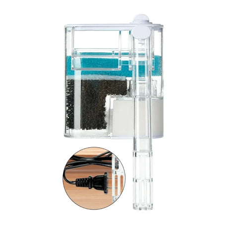 Aquariums Filter Fish Tanks Air-Pumps Wall-Mounted Filter Low Noise Water Waterfall Filter for Saltwater Freshwater