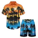 Hawaiian 2Pcs Shirts Suit Men Fashion Tracksuit 3D Print Shirt+Beach Shorts Fashion Two Piece Sets Hawaii Shirts Unisex Clothing