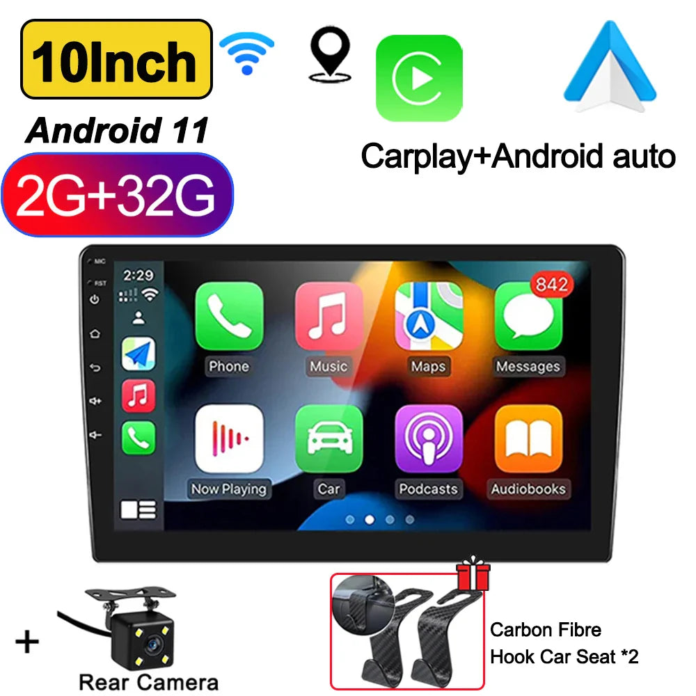 7"/9"/10" Android 13 Car Radio Androidauto Carplay 2 Din GPS Car Audio Automotive Multimedia Player car intelligent systems