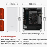 ZZAW A1P MINI-ITX Computer Case Aluminum Desktop Office Small Chassis Silver Support FLEX 1U Power Supply