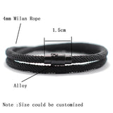 New Minimalist Men Rope Bracelet Double Layer Survival Braclet Homme Accessories Boyfriend Gift Magnet Buckle Pulsera Hombre