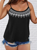 Finjani Women Cami Top Guipure Detail Patchwork Cami Top Backless Sexy Elegant Fashionable And Stylish Plus Size Cami Top