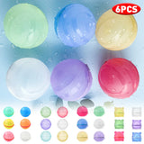 6pcs/lot play water toys children's water splashing silicone water balloon water injection repeatable water burst ball play game