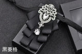 Luxury Black Rhinestone Bow Tie British High-end Men's Boy Business Wedding Suit Shirt Collar Flowers Sets Handmade Jewelry Gift