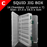 1PC Fishing Accessories Plastic Fishing Lure Box / Squid Jig Box Fishing Tackle Case EGI / Bass