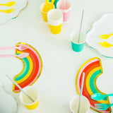 44pcs/set Rainbow and Cloud Disposable Tableware Plate Cup Napkin Party Decoration Supplies Birthday Baby Shower Party Kid Favor