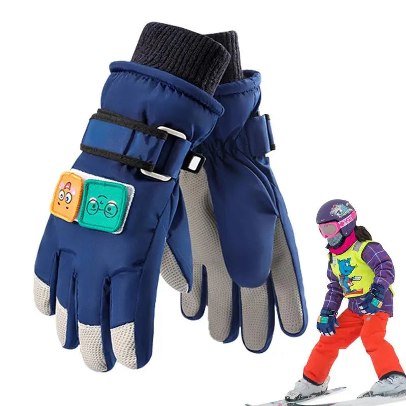 S/M/L Children Winter Ski Gloves Waterproof Thicken Mittens Snow Snowboard Kids Glove For Boys Girls Keep Finger Warmer