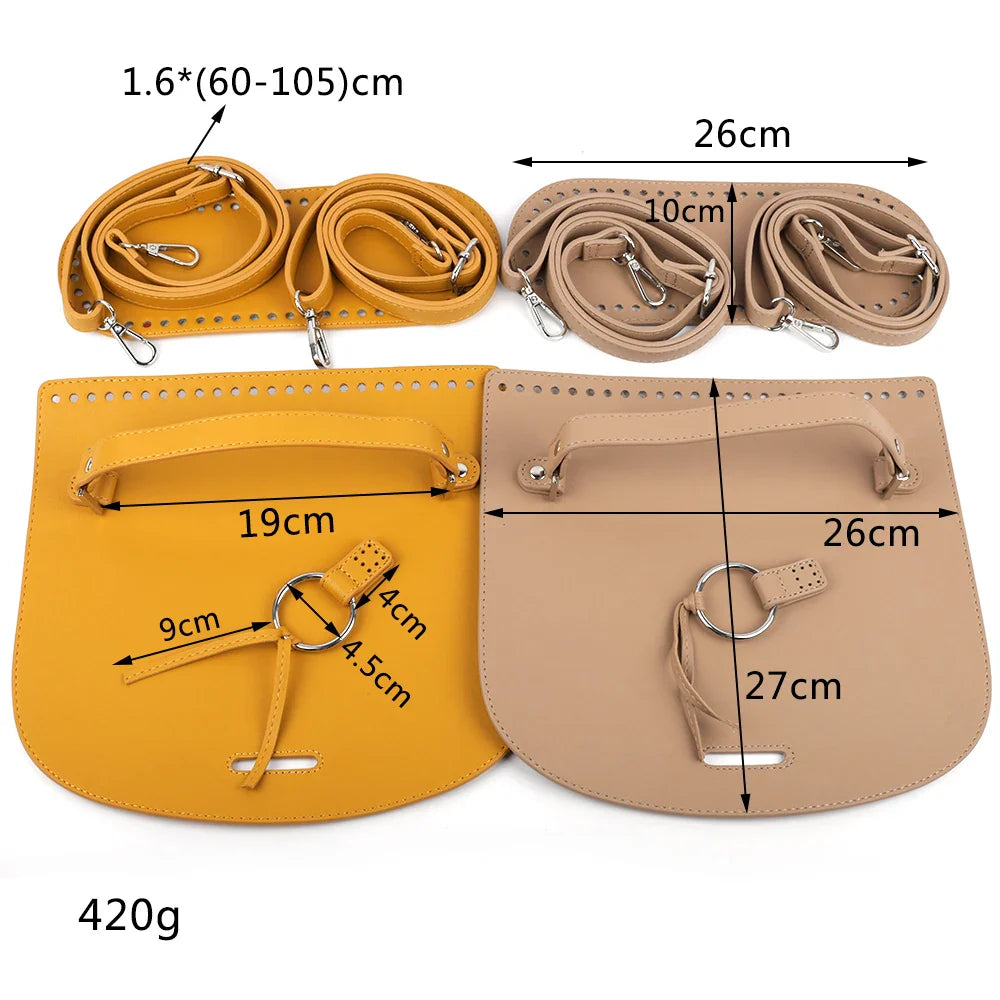 DIY Handmade Backpack Leather Shoulder Bag Strap Bottom Cover Handle Bag Accessories For Women Handbag