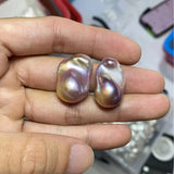 Natural Freshwater Pearl 925 Sterling Silver Large Baroque Pearl Stud Earrings 15-25mm INS Fine Jewelry  Gifts for Women  EA