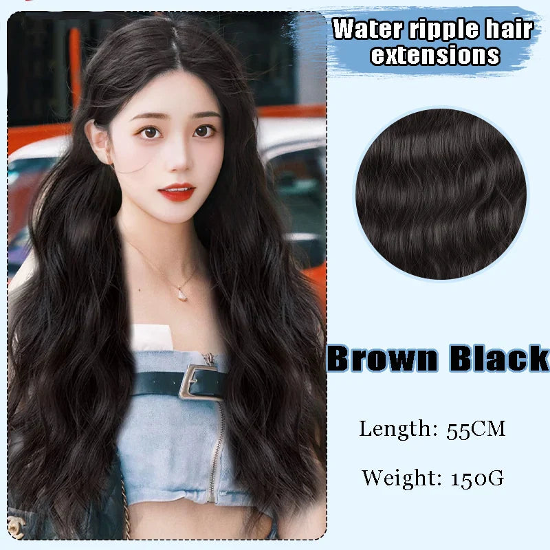 AS-Part Synthetic Clip In Hair Extension Long Thick Curly Natural Blonde Flase Hair Hairpieces For Women Heat Resistant