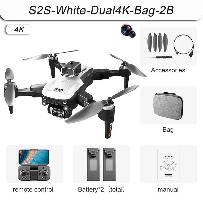 S2S Mini Drone 4k Profesional 8K HD Camera Obstacle Avoidance Aerial Photography Brushless Motor Foldable Rc Quadcopter Kids Toy