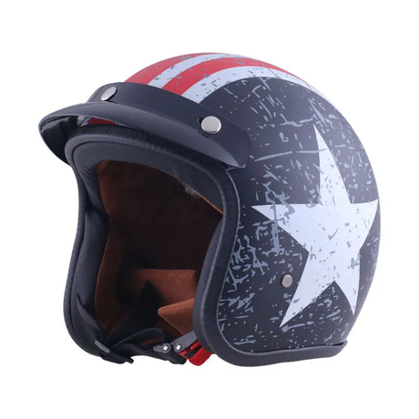 Men Women Retro Open Face 3/4 Motorcycle Helmet Motorbike Moto Motocross Vintage casco Cafe Racer DOT Approved Casque Capacete