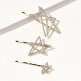 Star Moon Hairpins Clips Wedding Hair Accessories For Women Party Shining Rhinestone Hairgrips Girls Bridal Hair Clips Jewelry