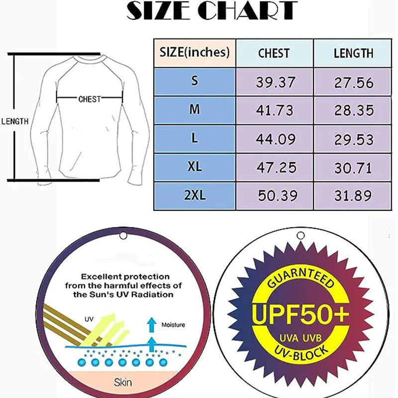 3 Pack Men's Long Sleeve UPF 50+ Rash Guards Diving UV Protection Lightweight T-Shirt Loose Fit Swimming Quick Drying Surfing