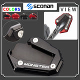 For Ducati Monster 1200 1200R 1200S 821 937 950 PLUS Motorcycle CNC Kickstand Side Stand Extension Pad Support Plate Accessories