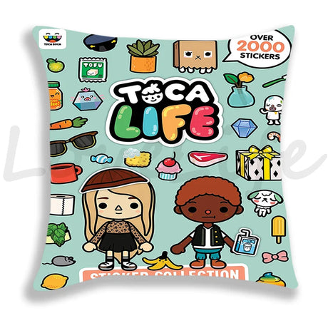 Toca Life World Pillow Case Home Decorative Toca Boca Throw Pillowcase 45*45cm Sofa Cartoon Cushion Covers Zipper Pillow Cover