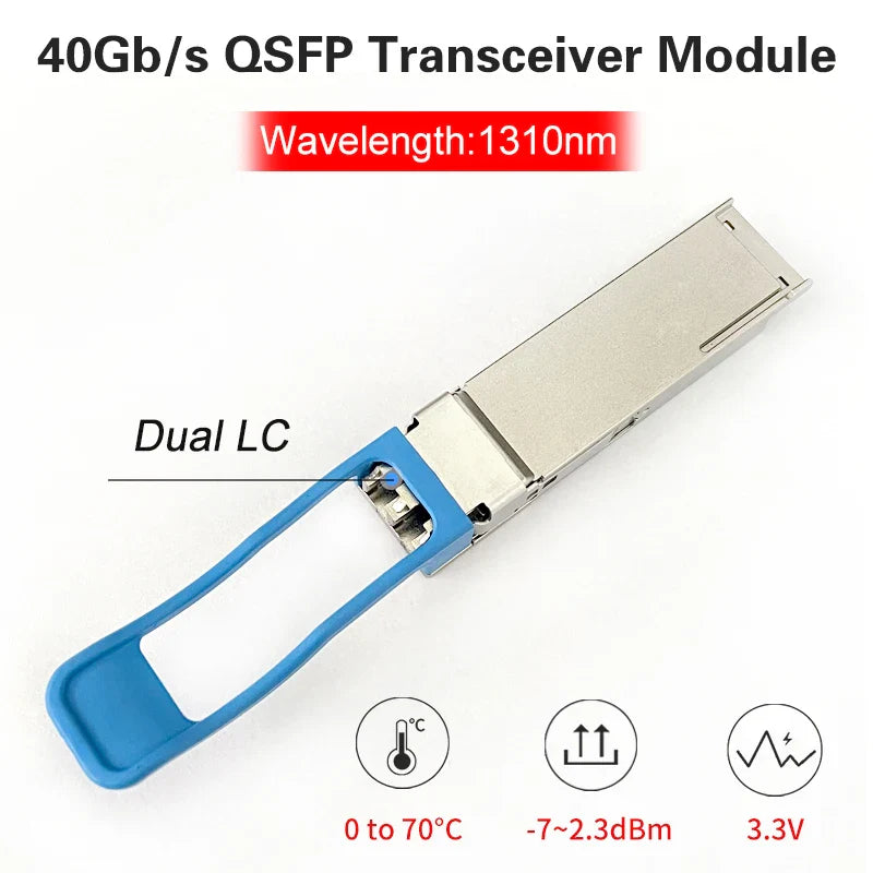 QSFP 40Gb LR4 Transceiver Module QSFP+ 40GBASE-LR4 1310nm 10km/20km LC Fiber Optic Module For Mikrotik,TP-Link Optical Equipment