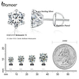 BAMOER Moissanite Stud Earrings, D Color Brilliant Round Cut Lab Created Diamond 925 Silver Earrings Gold Plated for Women