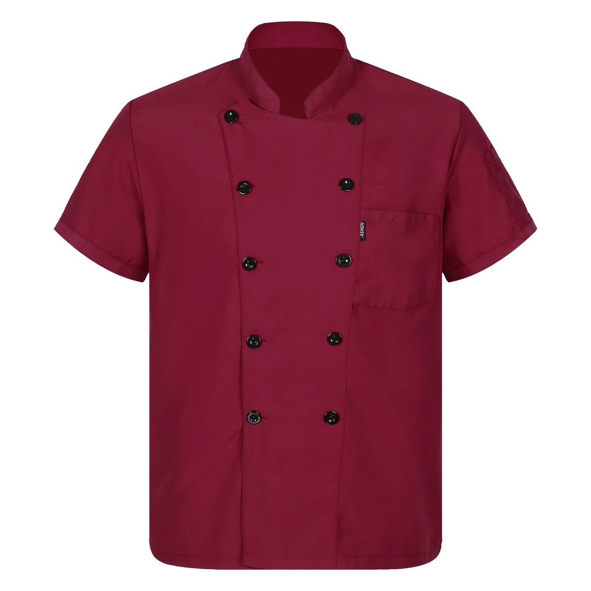 Adults Unisex Chef Shirt Women Mens Restaurant Work Shirt Uniform Stand Collar Chef Coat Canteen Hotel Cook Food Service Jacket