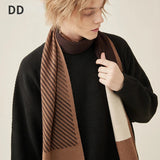 High Quality Wool Scarf Men Autumn Winter Thick Warm Business Versatile Plaid Stripe Cashmere Muffler Luxury Chrimas Gift Male