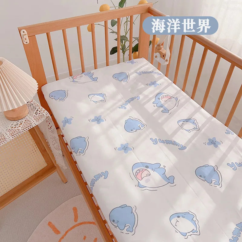 Baby Cot Fitted Bed Sheet For Newborn Cotton Crib Bed Sheet For Children Mattress Cover Protector 120x70cm Allow Custom Make