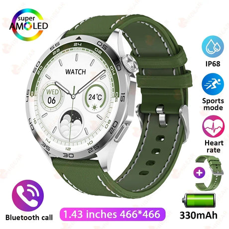 New WATCH GT 4 Smart Watch Men GPS Tracker 1.43 Inch AMOLED 466*466 Screen Always Display Bluetooth Call Smartwatch for Android