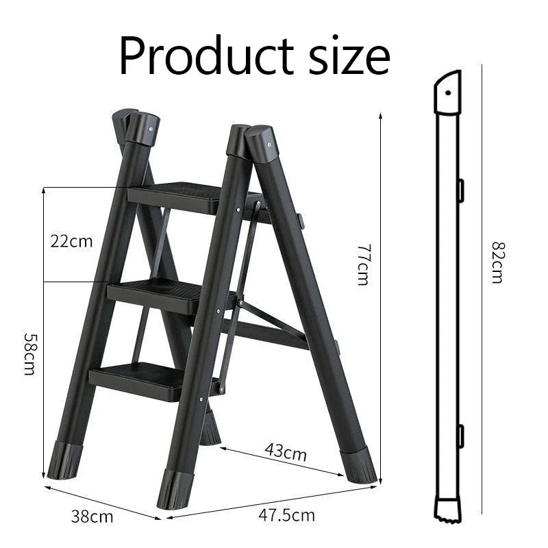 Thickened Metal Folding Ladder Multifunction Household Ladder Stool 4-Stage Ladders Stable Structure Step Stool Potting Shelf