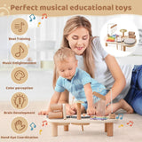 Baby Aeolian Bells Rattle Montessori Educational Toys Children Musical Toys Kids Drum kit Music Table Wooden Musical Instruments