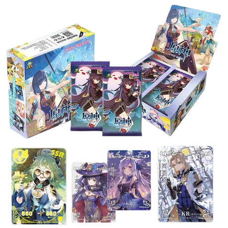 NEW Genshin Impact Cards Anime TCG Game Collection Pack Booster Box Rare SSR Surrounding Table Toys For Family Children Gift