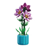 City Creativity Bouquet Flower Cymbidium Faberi Bonsai Potted Plant Home Decoration Building Blocks Bricks Kids Toys