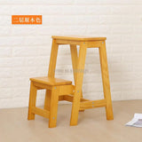 Solid Wood Household Multifunctional Folding Ladder Chair Indoor Climbing Ladder Dual-use Three-step Four-step Ladder Stool