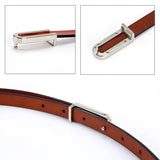 New Fashion Women's Genuine Leather Belts Design Thin Soft Cowhide Belt For Women Punk Silver Buckle Cow Leather Strap For Dress