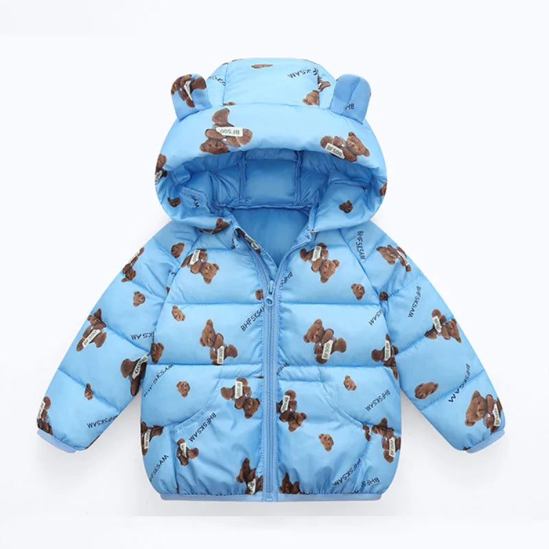 Better versatile Winter jacket boys and girls sweet cartoon print hooded warm coat 0-7 year old Bebe fashion children's clothing