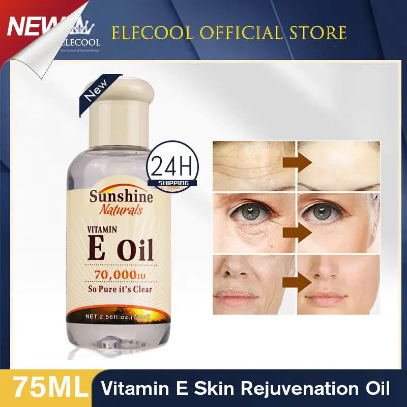 75ml Vitamin E Oil Organic Moisturizing Anti-wrinkle Pure Revitalizing Serum Natural Moisturizing Clear Liquid Face Skin Care