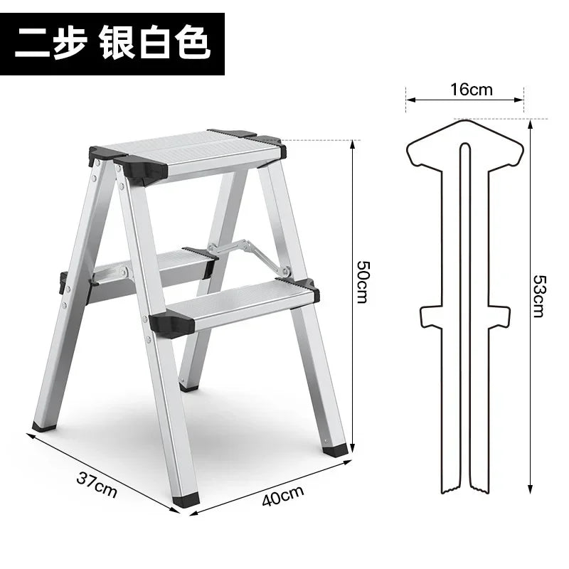 Multifunctional High Stools Kitchen Aluminum Alloy Herringbone Ladder Indoor Folding Step Stool Stable Load-bearing Ladder Stool