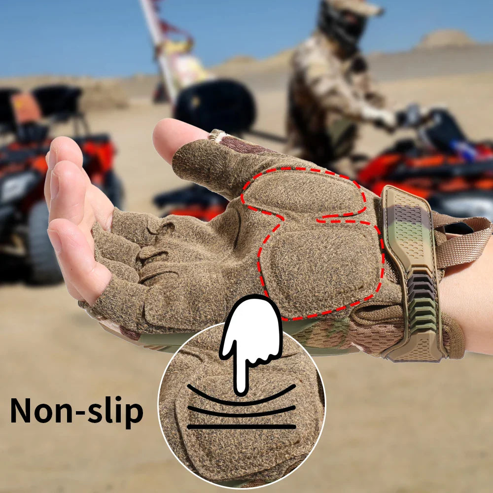 Tactical Fingerless Gloves SWEAT Army Military Airsoft Combat Paintball Shooting Hunting Driving Non-slip Half Finger Men Women