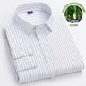 Spring and autumn new men's bamboo fiber non-ironing long sleeve shirt anti-wrinkle business daily casual fashion stripes