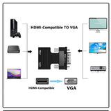 HDMI-compatible to VGA Converter Adapter 1080P VGA Adapter 3.5MM Audio Jack For PC Desktop Laptop to HDTV Projector Video Audio