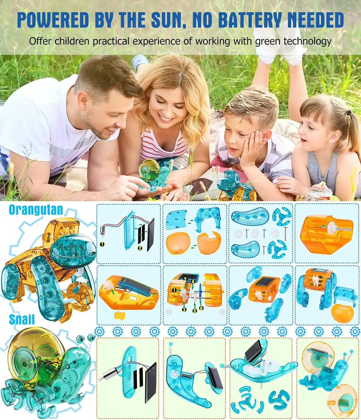 Science Experiment Solar Robot Toy Snail DIY Building Powered Learning Tool Education Technological Gadgets Kit Toy for Kid Gift